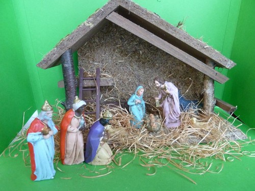 Antike große weihnachtskrippe - große,