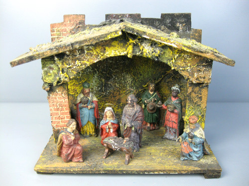 Alte weihnachtskrippe mit - weihnachtskrippe,