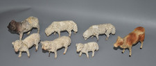 7 x sehr Alte Schafe Schaf Kuh