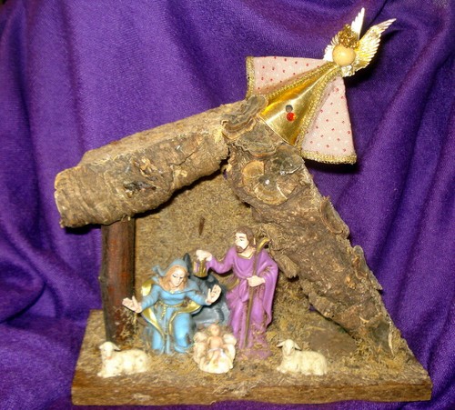 Antike weihnachskrippe mit - antike,