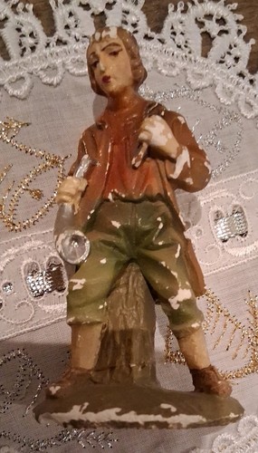 Alte krippenfigur hirte - krippenfigur,, 9
