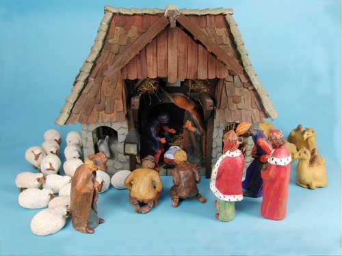 Alte weihnachtskrippe mit - alte,